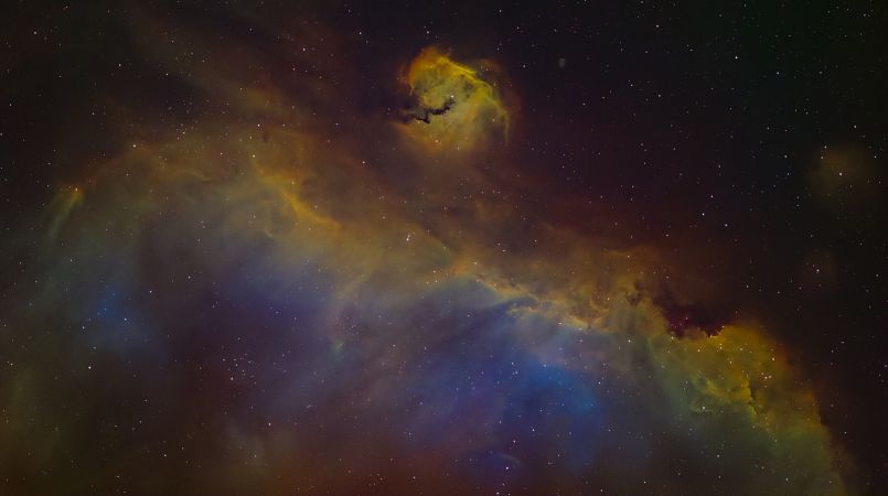Möwennebel IC 2177 (SHO mit RGB Sternen)