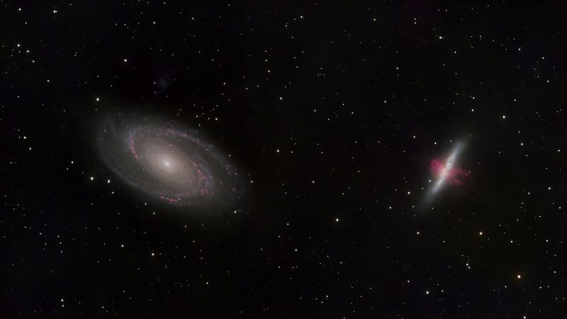 Bodes Galaxie M81 + Zigarrengalaxie M82 (LRGB)