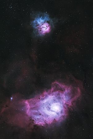 Lagunennebel M8 + Trifidnebel M20 (LRGB)