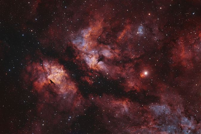 Sadr Region IC 1318 (SHO + RGB Stars) 