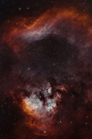 Fragezeichennebel NGC 7822 (SHO mit RGB Sternen)